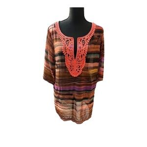 Leilani Colorful Beach Cover Up Medium